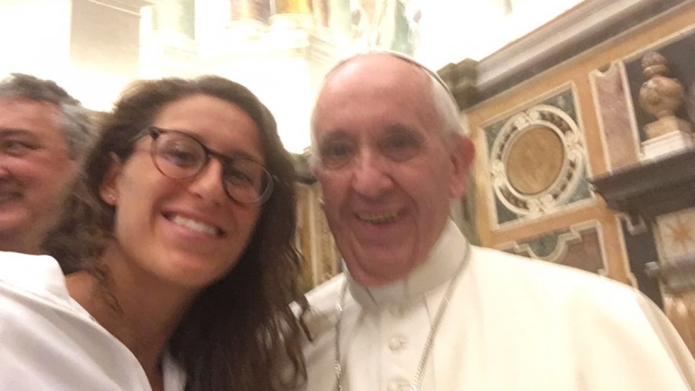 Greta De Lorenzi con Papa Francesco 